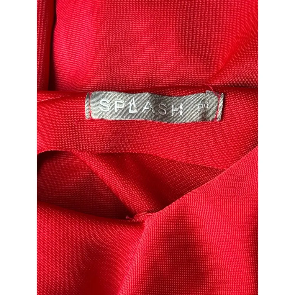 Red sexy tight halter top back zipper closing by Splash size small petite - Image 11