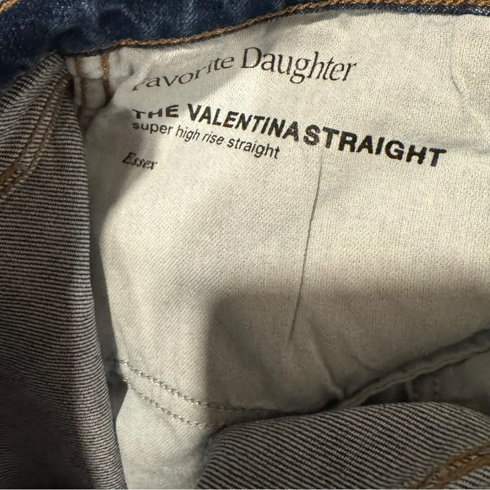 Favorite Daughter Valentina Cuffed Super High Rise Straight Jeans Medium Wash 26 Blue - Image 13