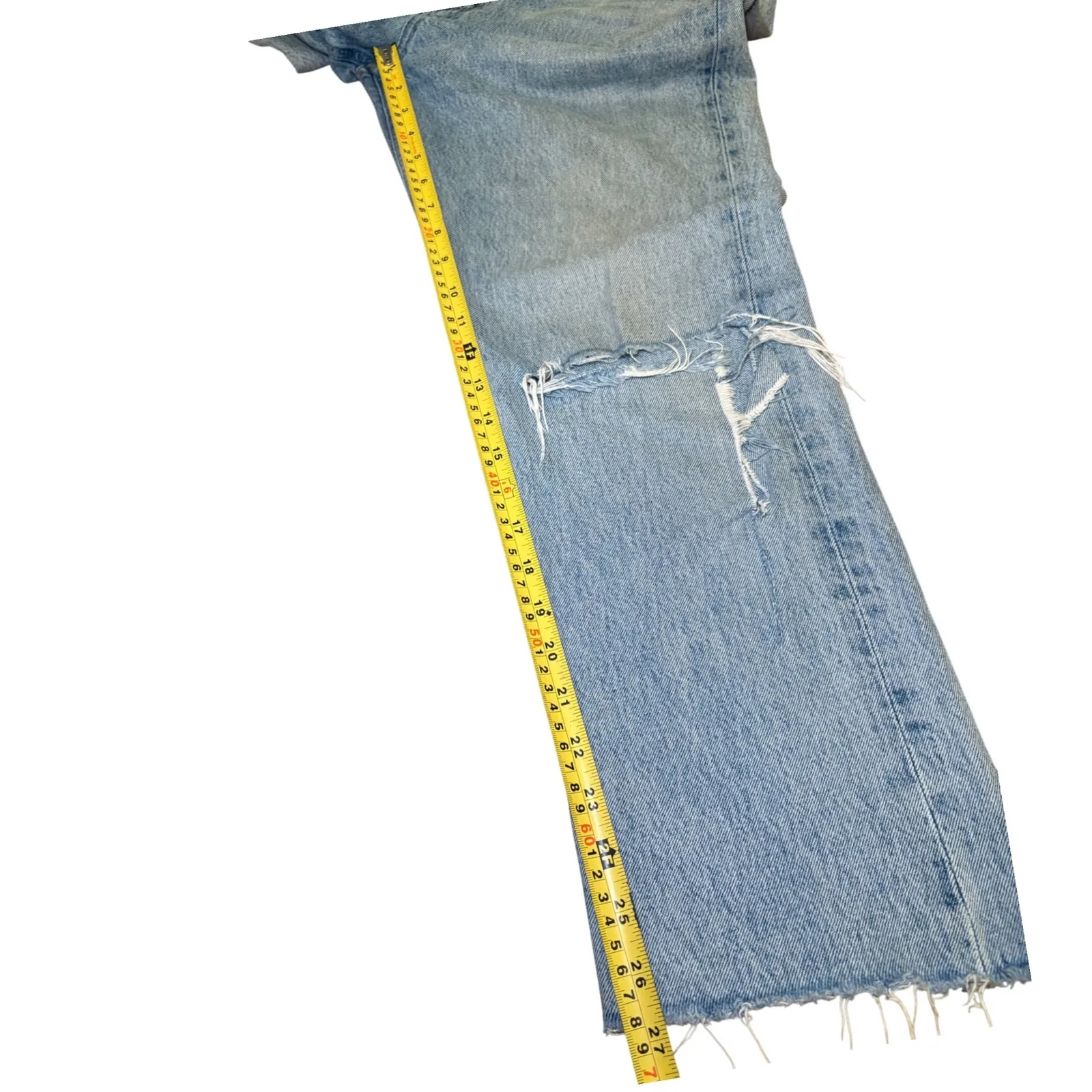 AGOLDE Womens Jeans Size 31 Cherie‎ High Rise Light Wash Straight Leg Distressed - Image 5