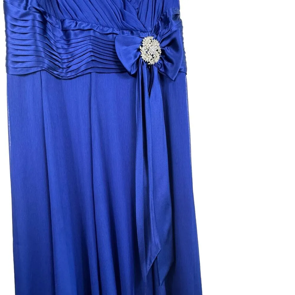 KM Collection By Milla Bell Royal Blue Flutter Sleeve Floor Length Dress Size 16 - Image 5