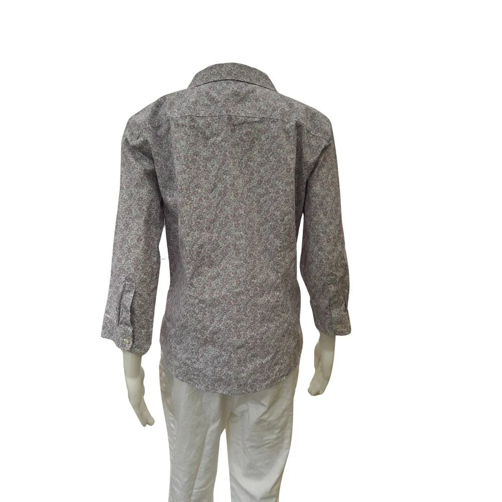 Vintage LL Bean Light Purple Floral Button Up Medium - Image 5