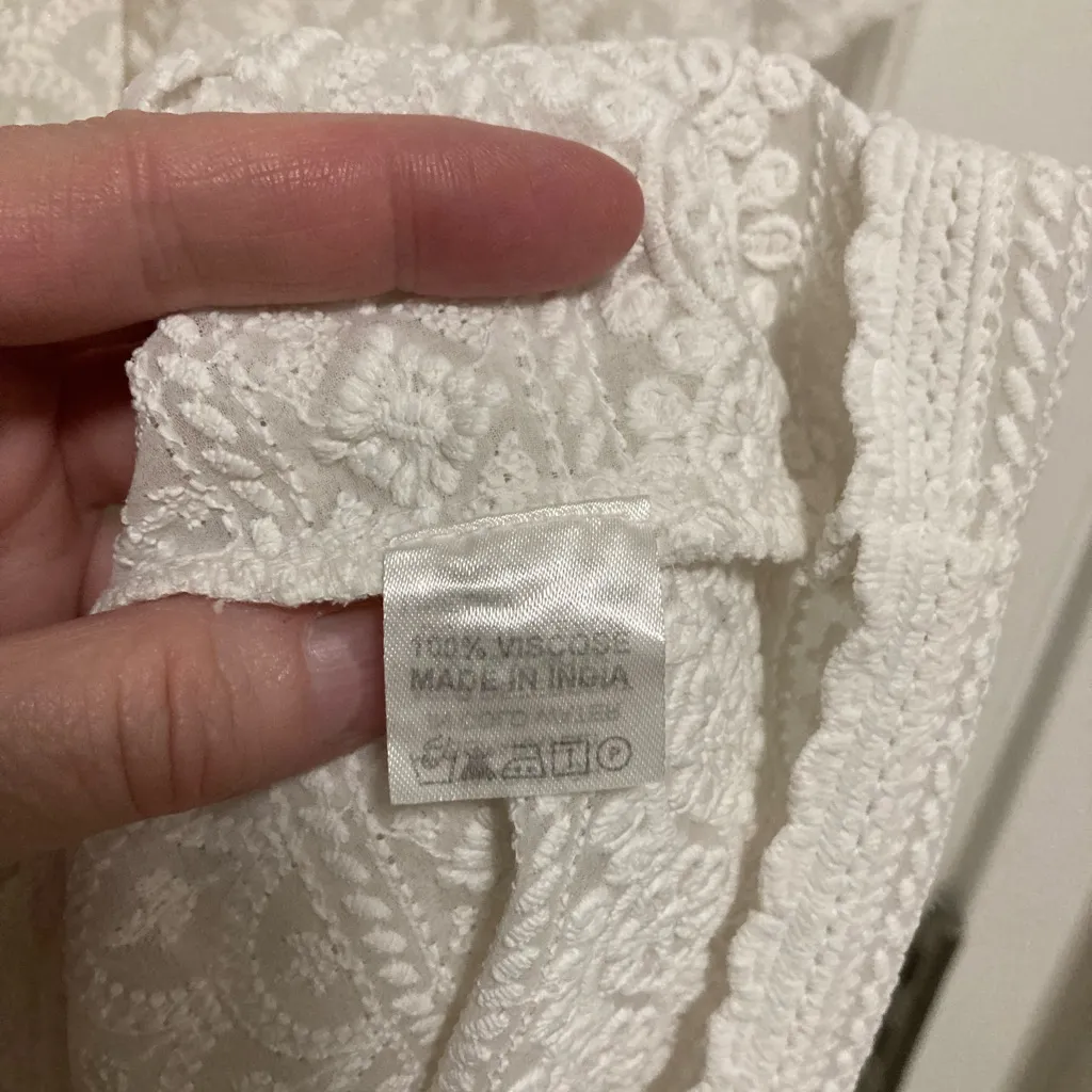 Melissa Odabash White Embroidered Pattern Lace Off Shoulder Swim Cover Up Size undefined - Image 5