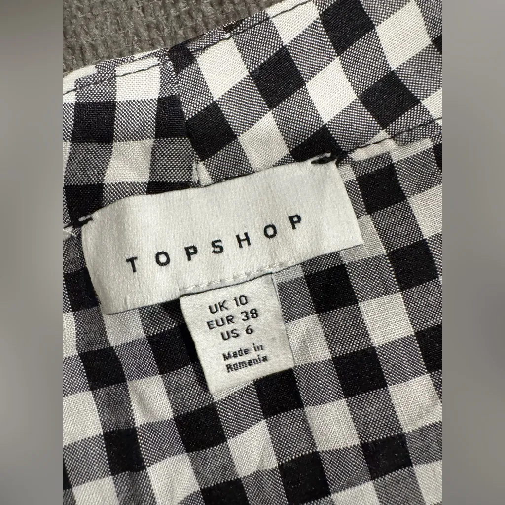 Topshop Black and White Gingham Mini Skirt - Image 9