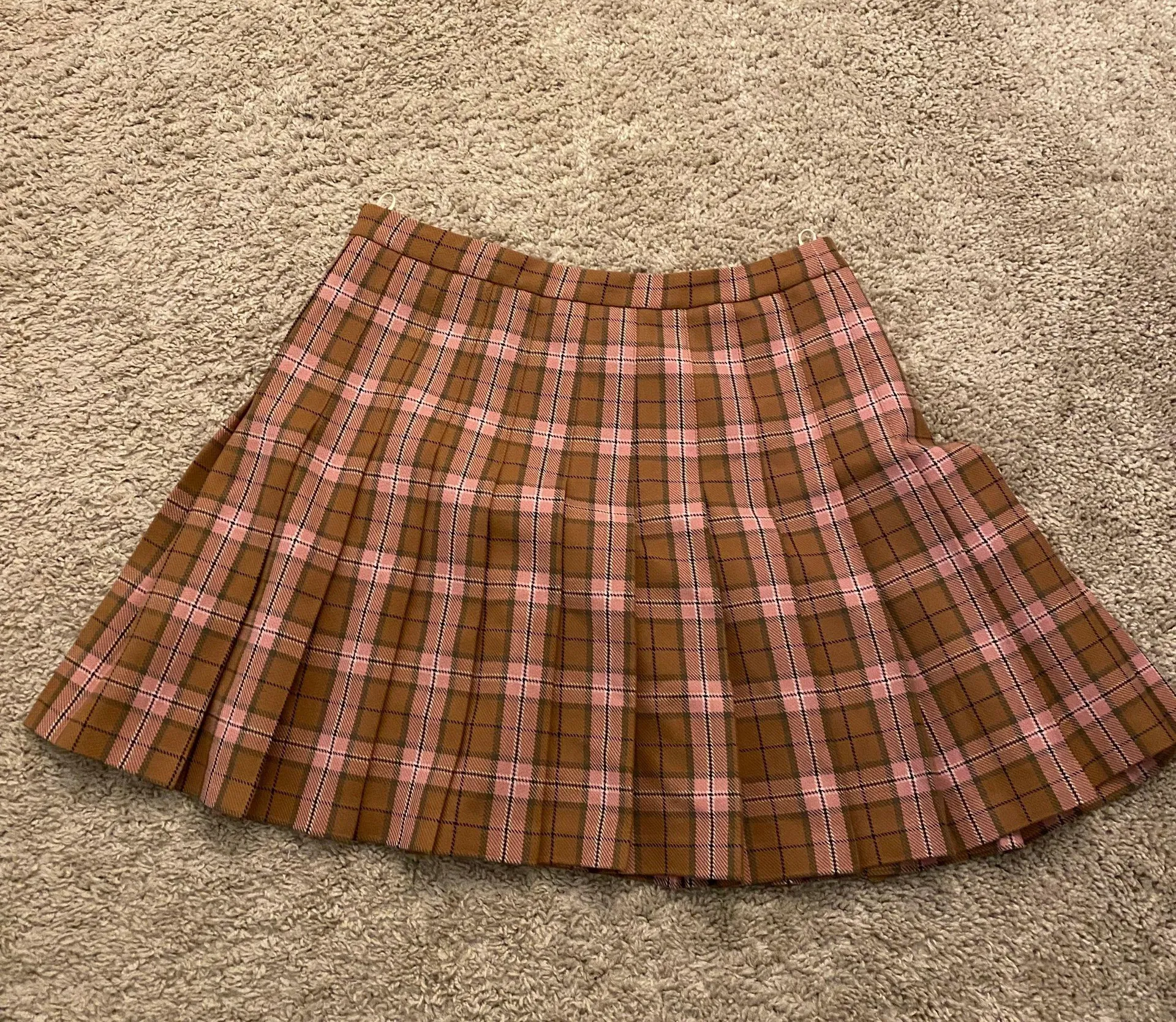 Aritzia Brown Pleated Mini Skirt - Image 2