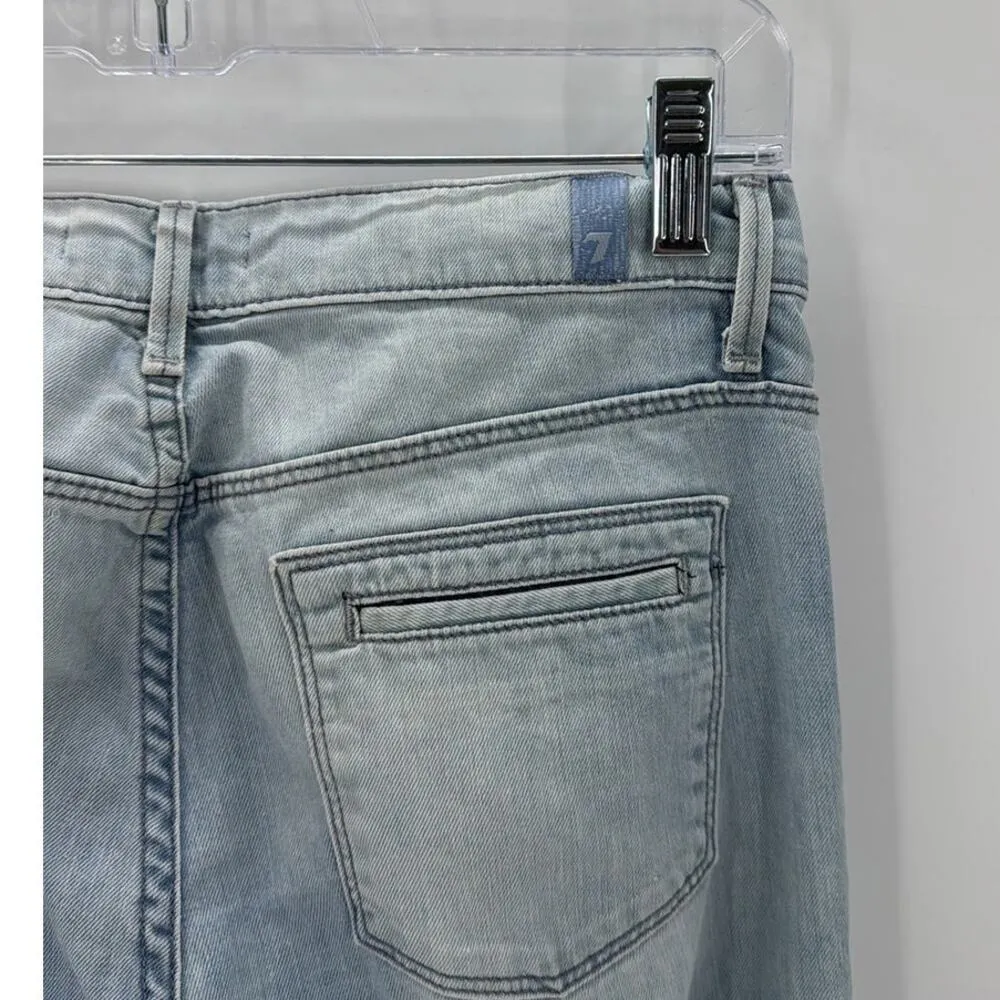 7 For All Mankind Dojo High Rise Flare Jeans button fly size 25 festival casual - Image 7