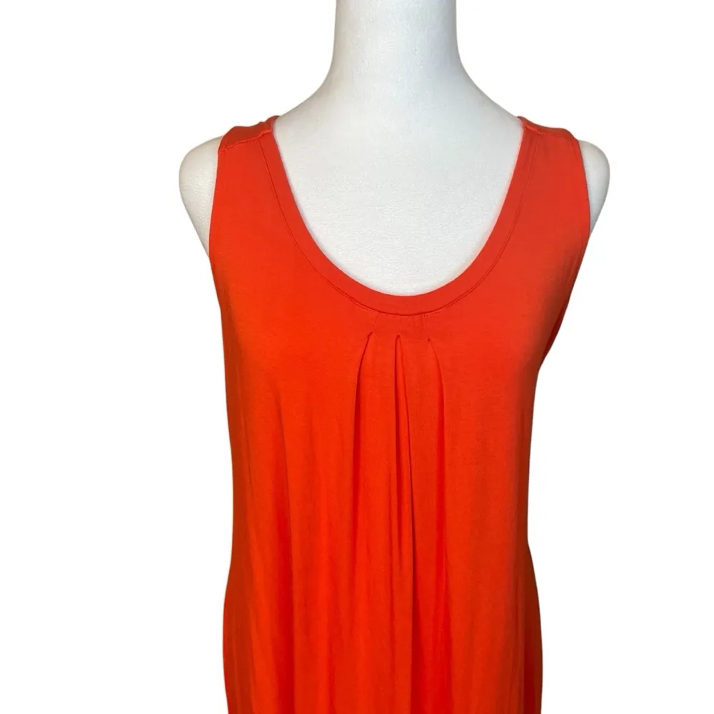 Soma‎ Sleeveless Pleat Front Swing Dress Orange Small Casual Vacay Beach Cruise - Image 2