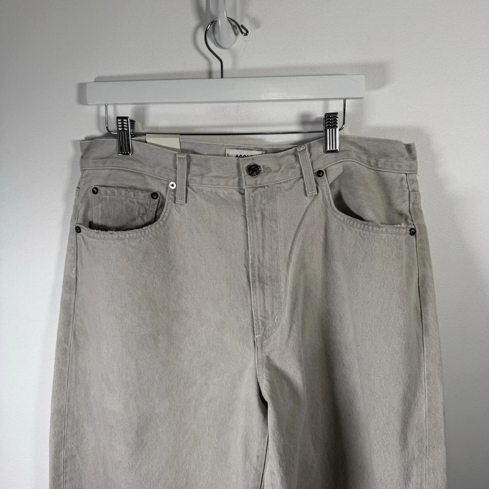 AGOLDE Balloon Barrel Jeans Tarnish Pale Grey Wide Leg High Rise NEW Womens 31 - Image 3