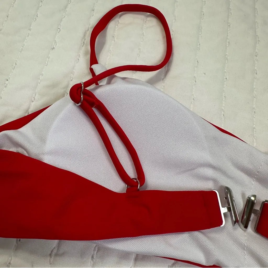 SHEIN Classic Red Bikini Set With Adjustable Straps And Padding In Size M - Image 5