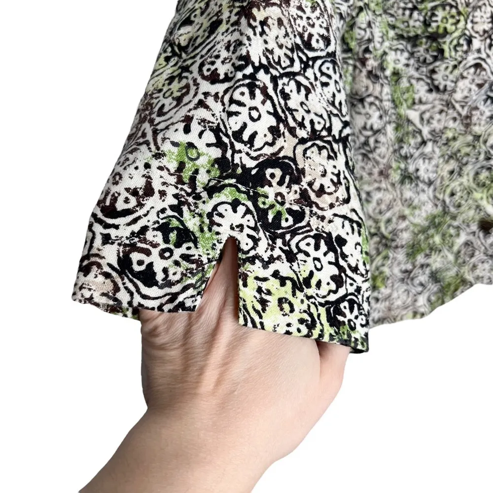 Linen Blend Trellis Print Lightweight Jacket - Image 4