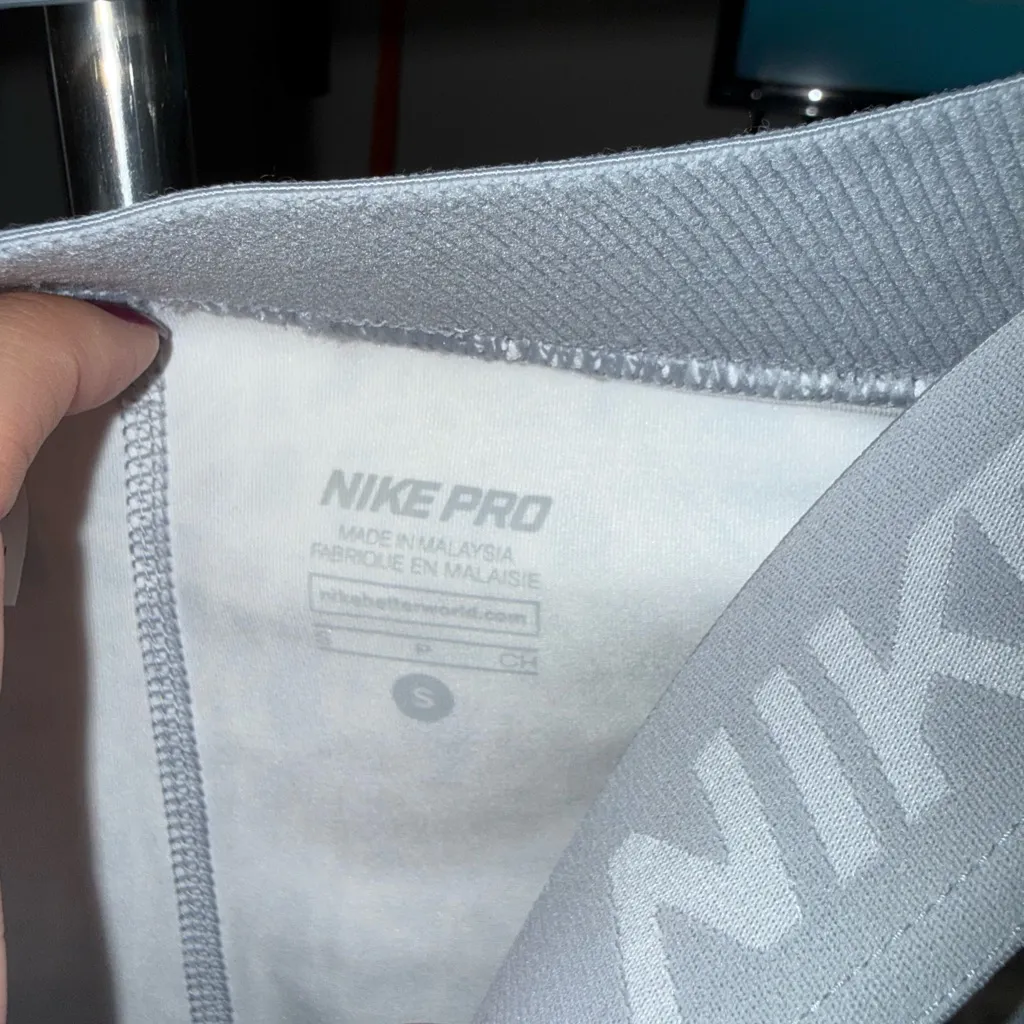 Nike  Pro Light Gray Athletic Shorts - Image 3
