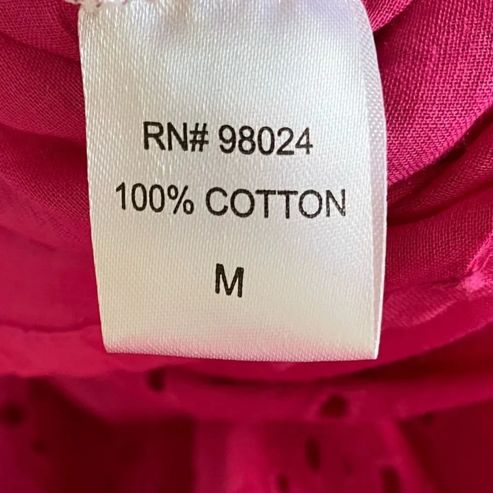 House of Harlow 1960 Barbie Pink Eyelet Midi Dress Size Medium - Image 7