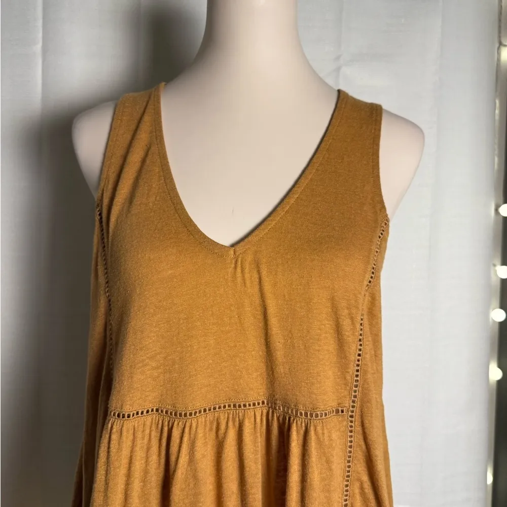 Anthropologie Mustard Tiered Tank Top - Image 4