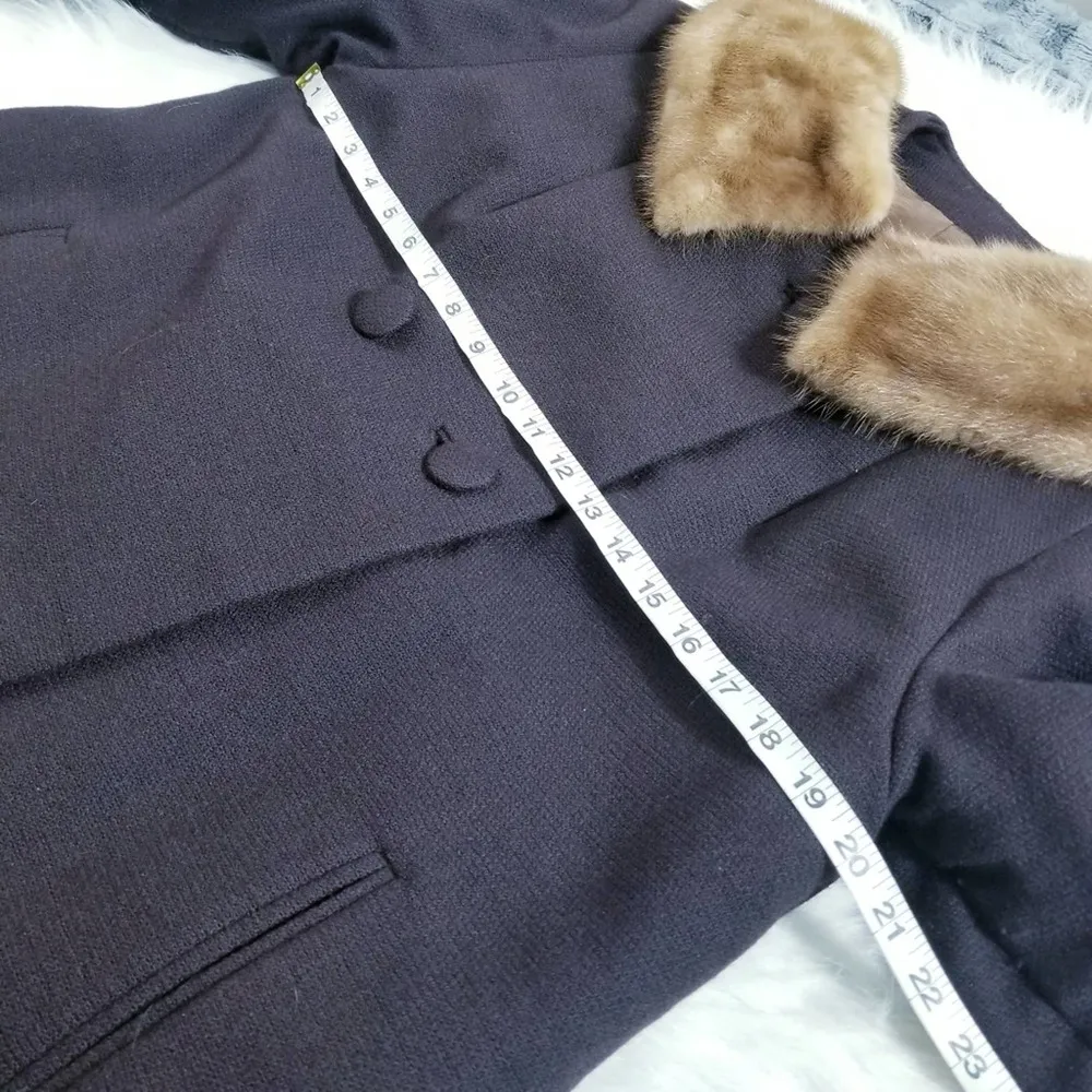 Vintage Michel Daniels France Fur Collar Coat Size L - Image 6