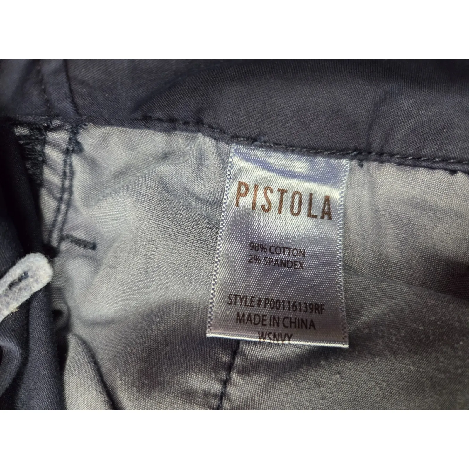 PISTOLA Navy Blue Pleated Front Cuffed Pants Baggy Fit Size 29 - Image 4