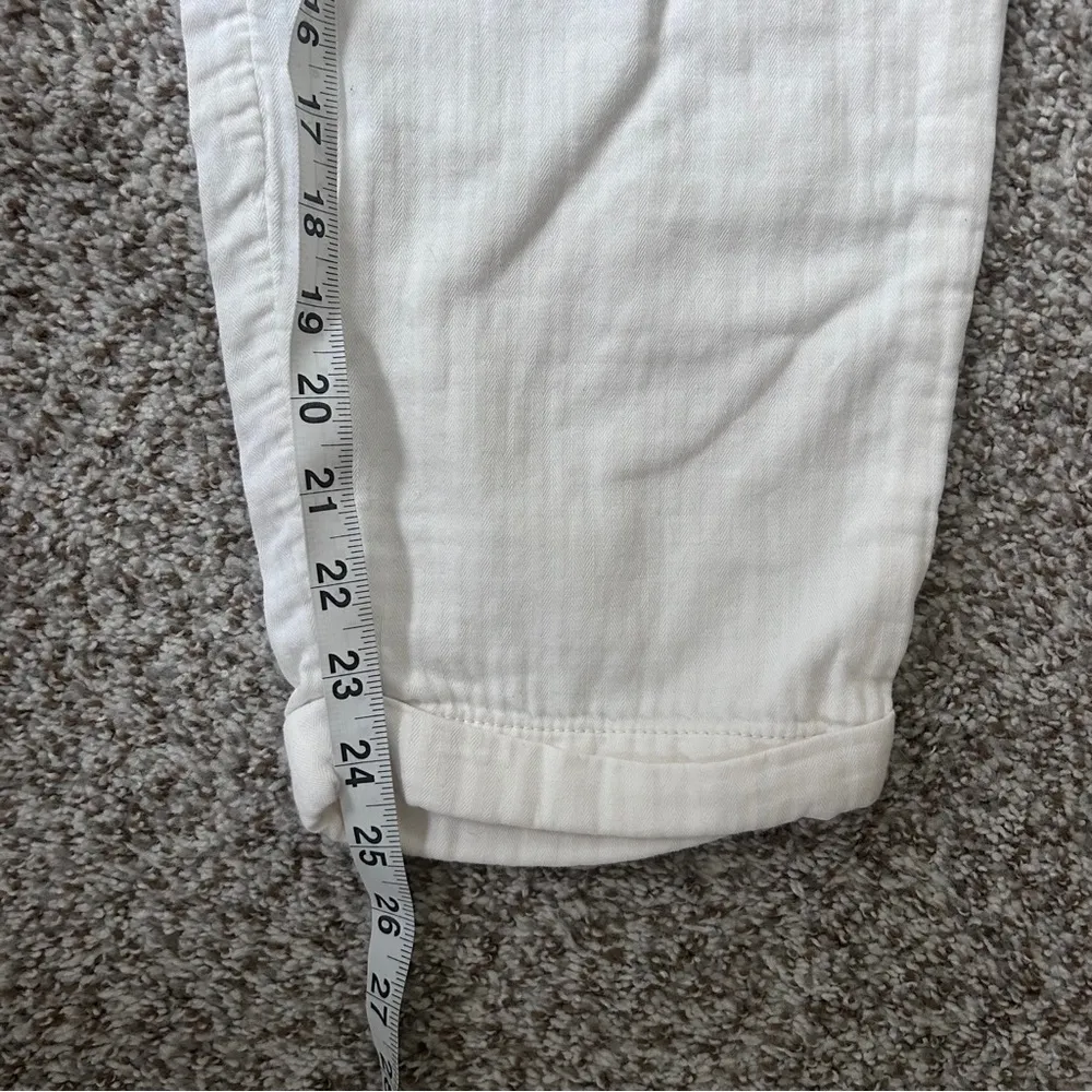 Old Navy White Casual Pants Summer Stretch Cotton - Image 7