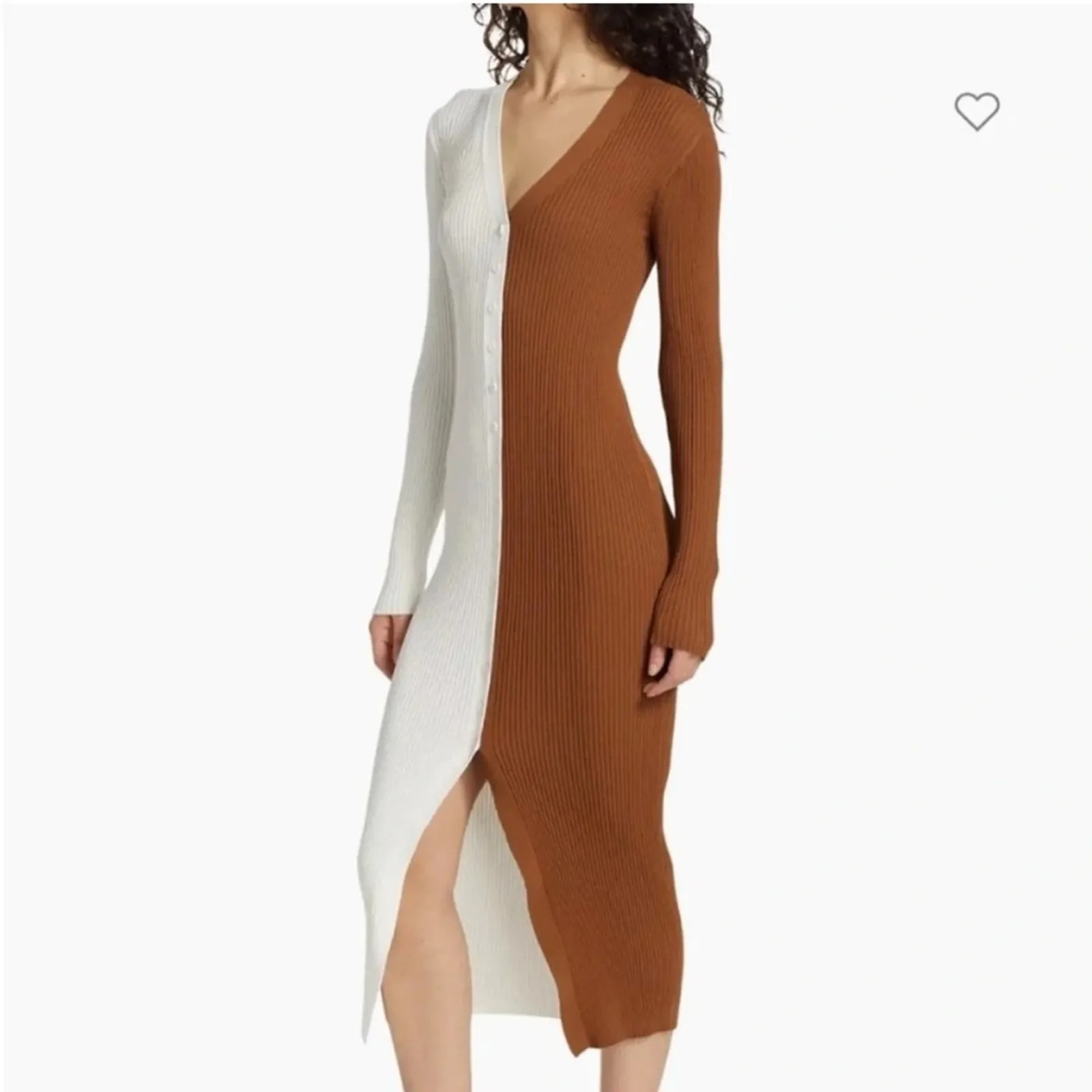 Staud Shoko Sweater Dress in Tan White L - Image 10