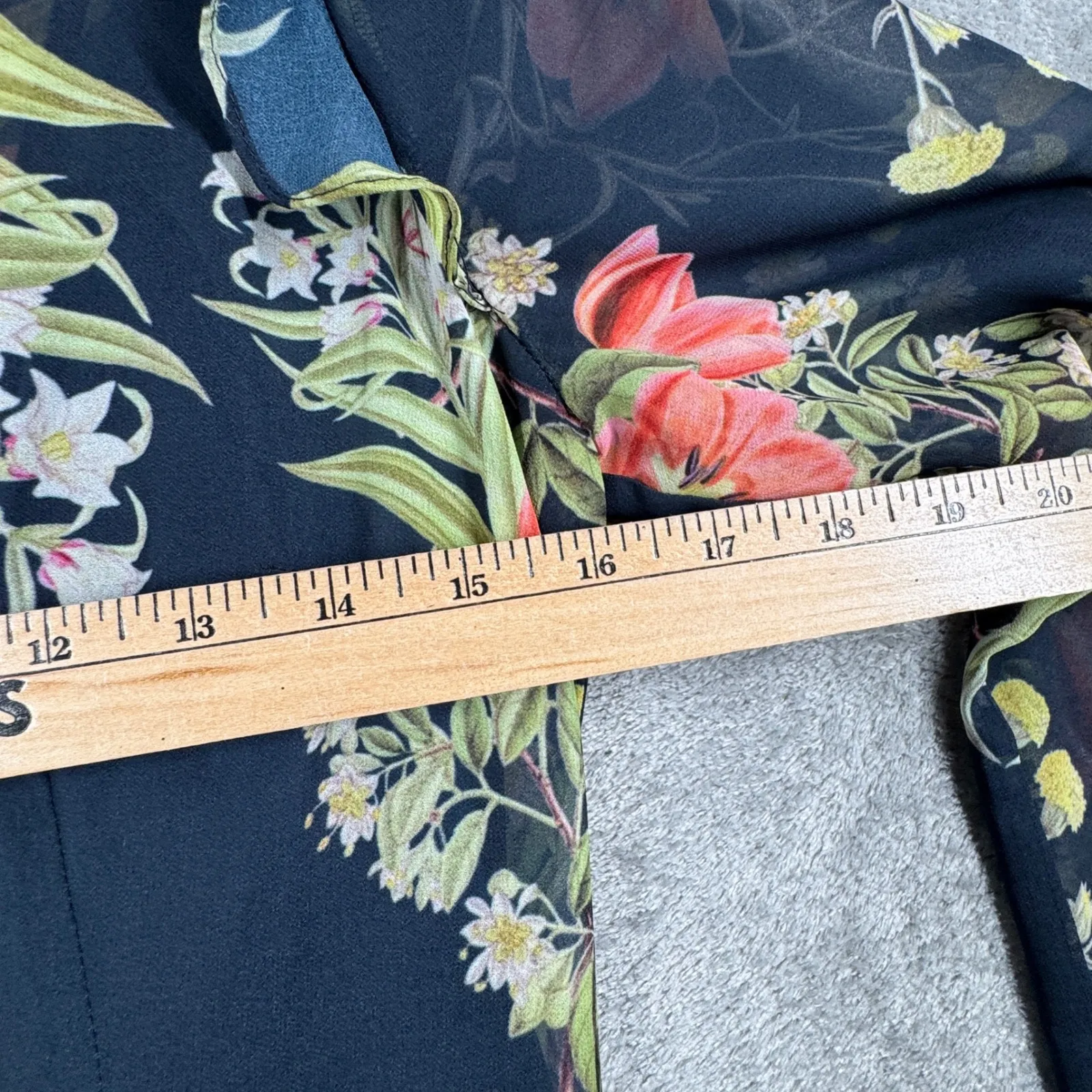 Chelsea28 Dress Floral Hi-Low Ruffle Chiffon Midi Long Sleeve‎ Romantic Witchy - Image 11