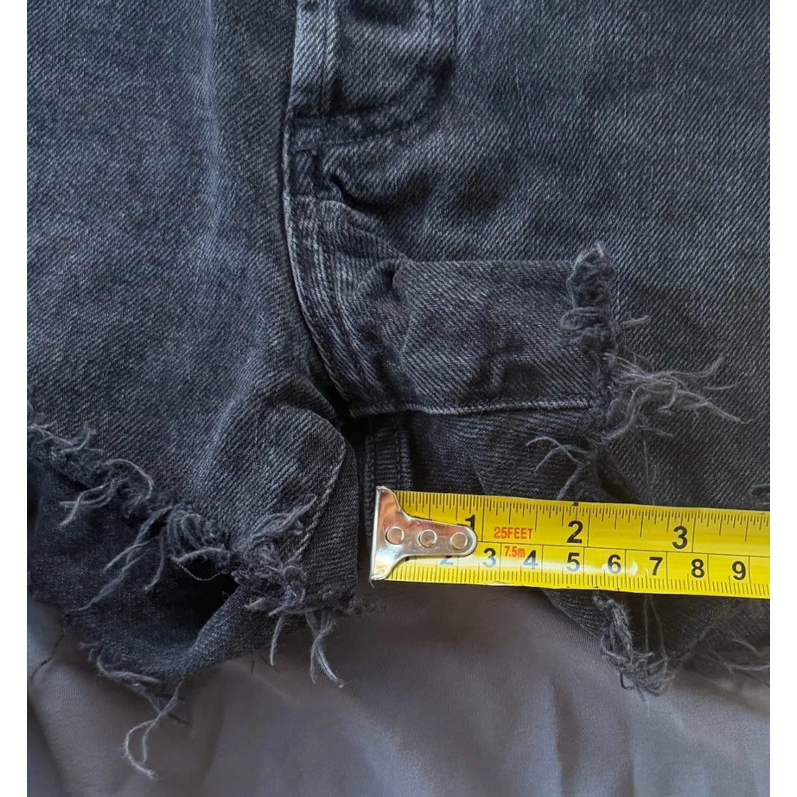 AGOLDE Faded Black 100% Organic Cotton Denim Button-Fly Parker Shorts Size 28 - Image 10