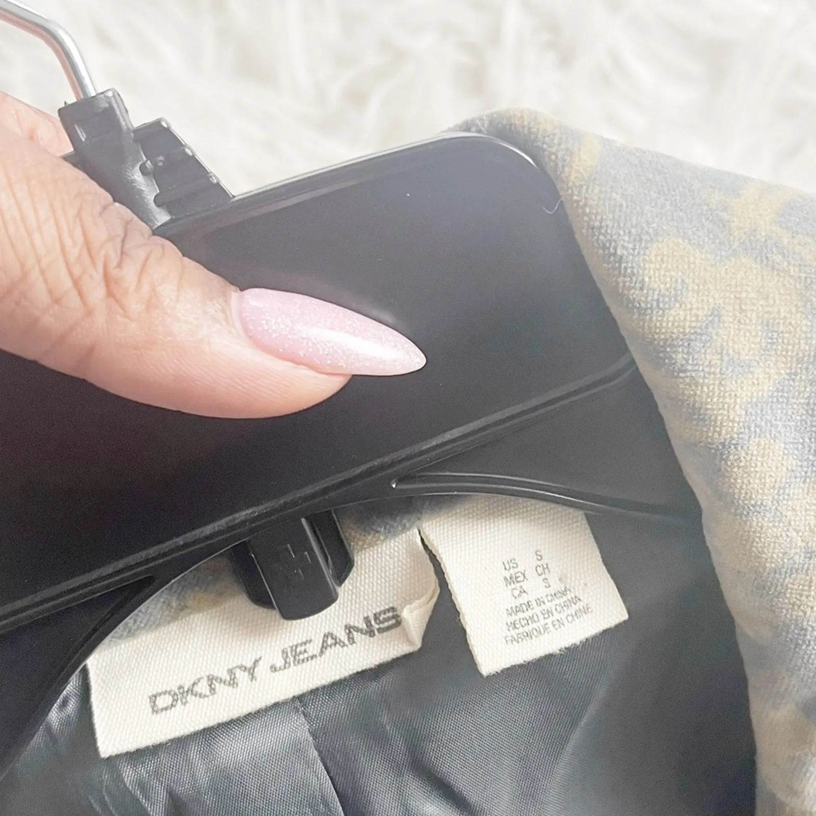 DKNY Women's Jeans Velvet Floral 90s Blazer Jacket Size Small‎ - Image 3