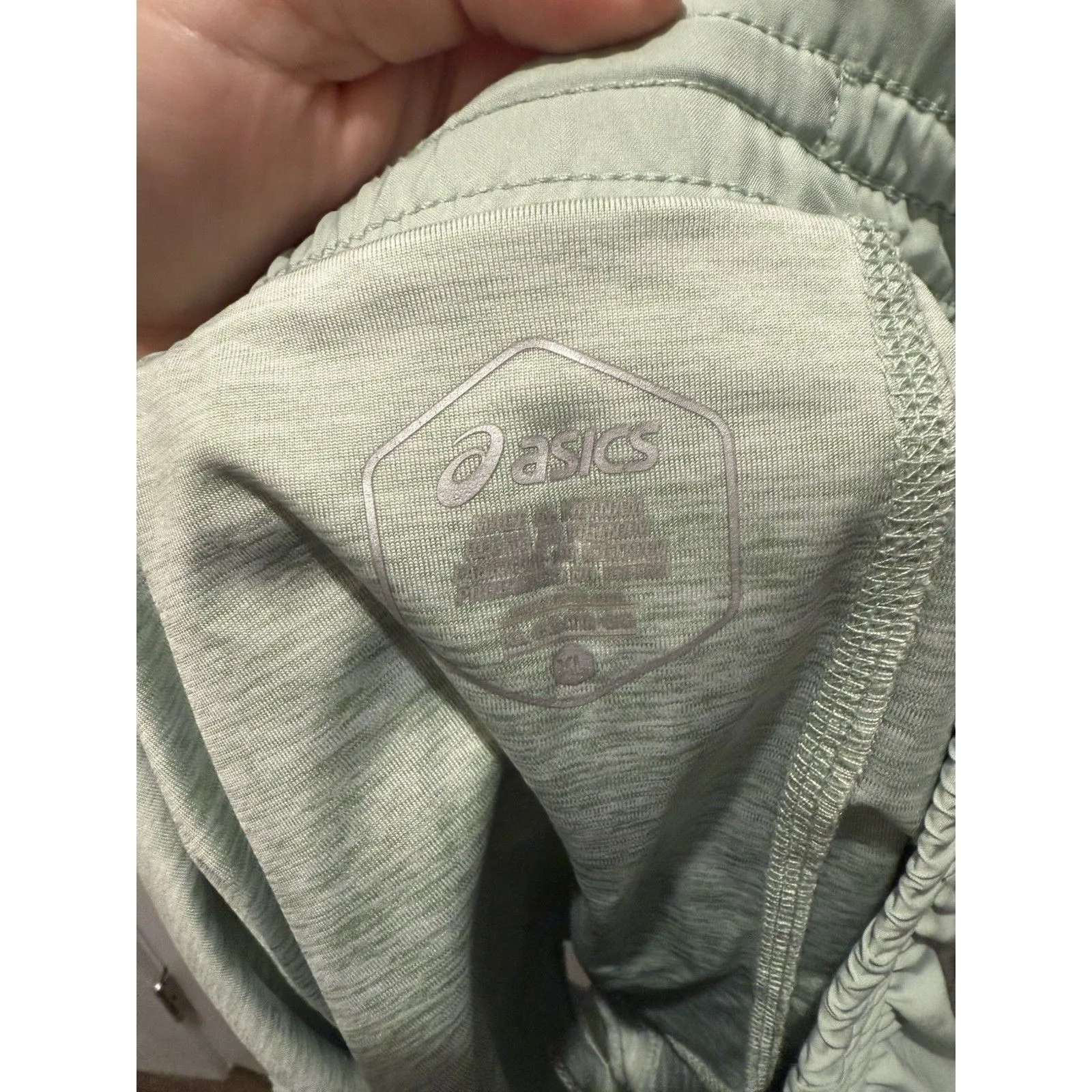 Asics Shorts Womens XL Green Running Activewear 2 in 1 Elastic Waist Lined Woven - Image 6