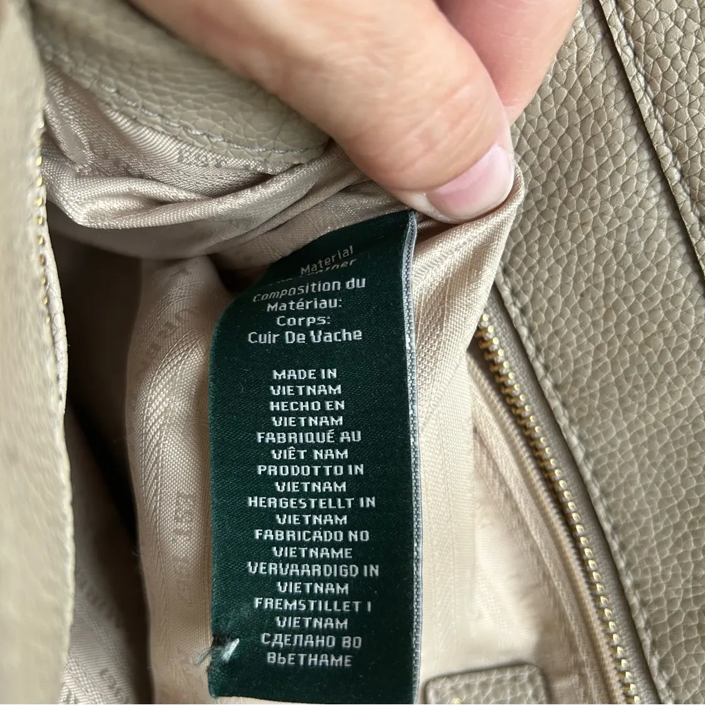 RALPH‎ LAUREN RLL Kenton City Satchel Pebble Leather Double Handle Logo $258 - Image 7