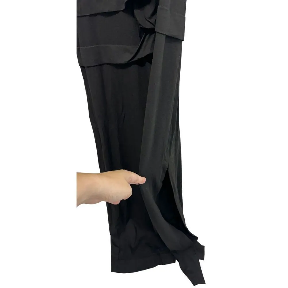 Nicole Miller Maxi‎ Dress Black Ruffle Detail Sleeveless Classy - Image 3