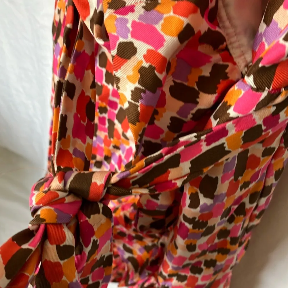 Kate Spade: Colorful Ruffle Wrap Dress- Midi- Silk- 4 - Image 5