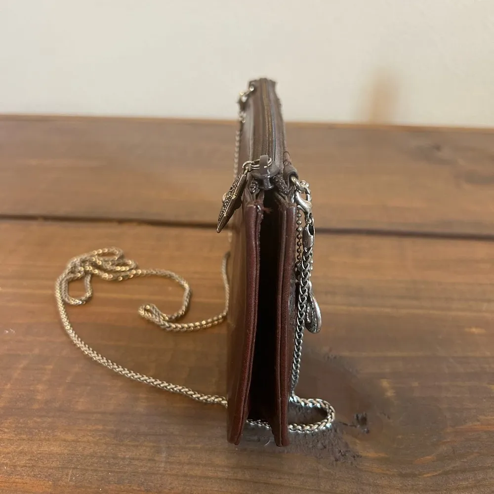 Brighton Vintage  Croco Embossed Leather Crossbody Purse - Image 7