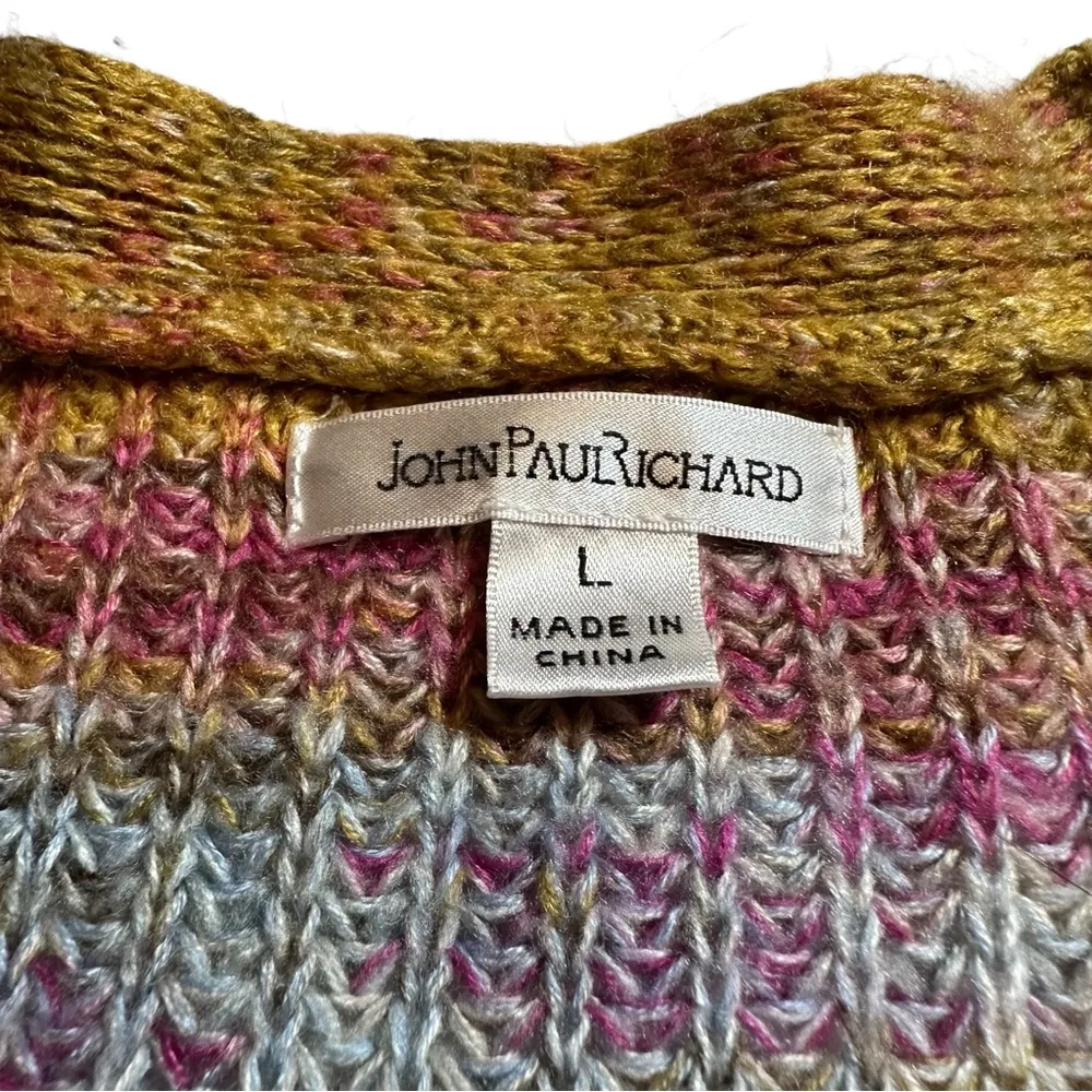 Womens Button-Front Rib-Knit V-Neck Cardigan Sweater Large - Image 6