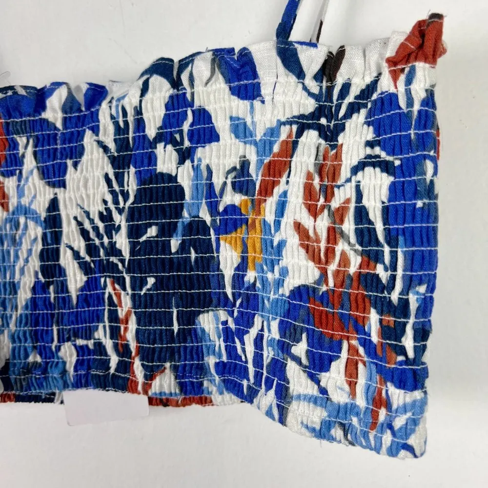 NWT Anthropologie O.P.T. Floral Smocked Linen Blend Crop Top Size Small S NEW - Image 9