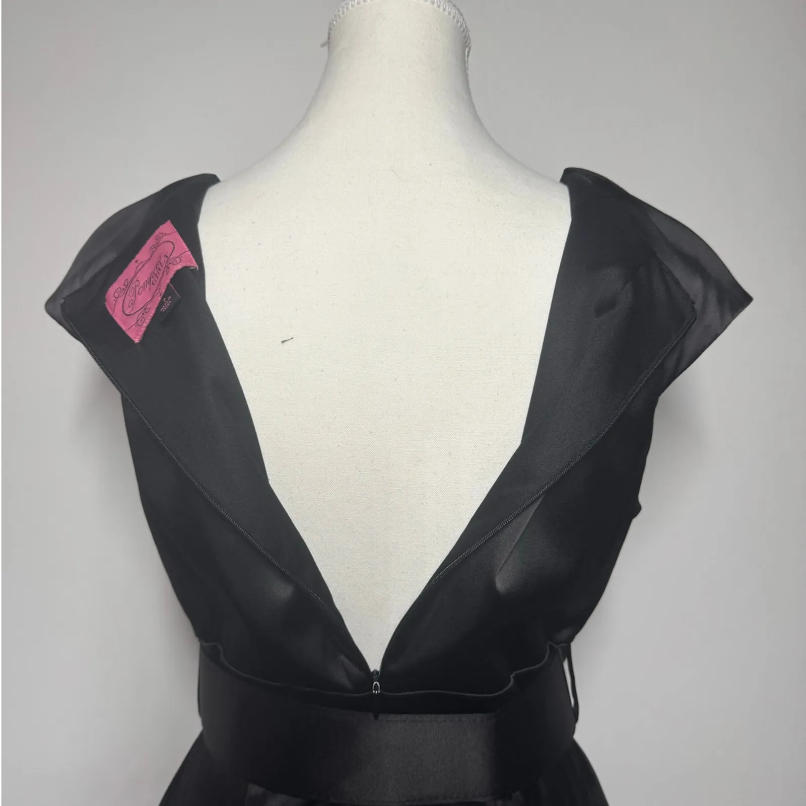 Vintage Pompous Girly Dress Juniors 7 Black Cocktail Party LBD Party Y2K Bratz Size 6 - Image 6