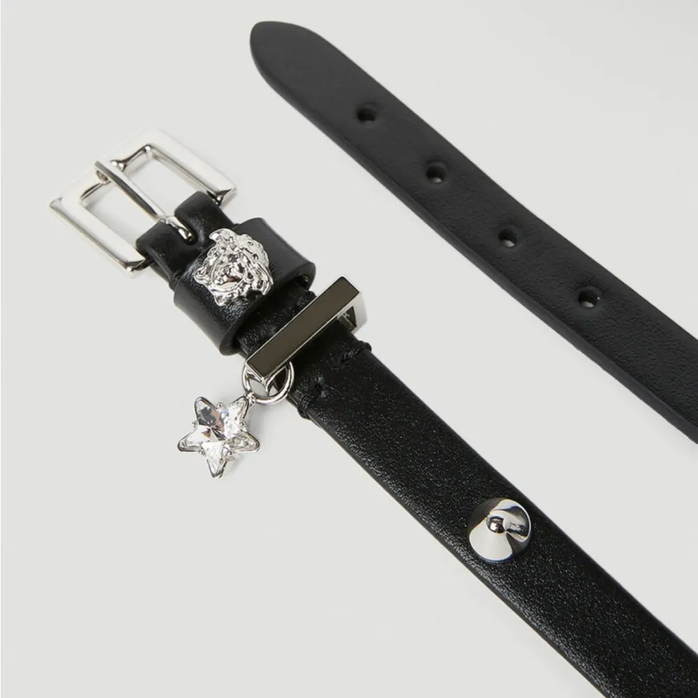 Versace Authentic  NWT Black Medusa Crystal Star / Stud Buckle Choker - Image 6