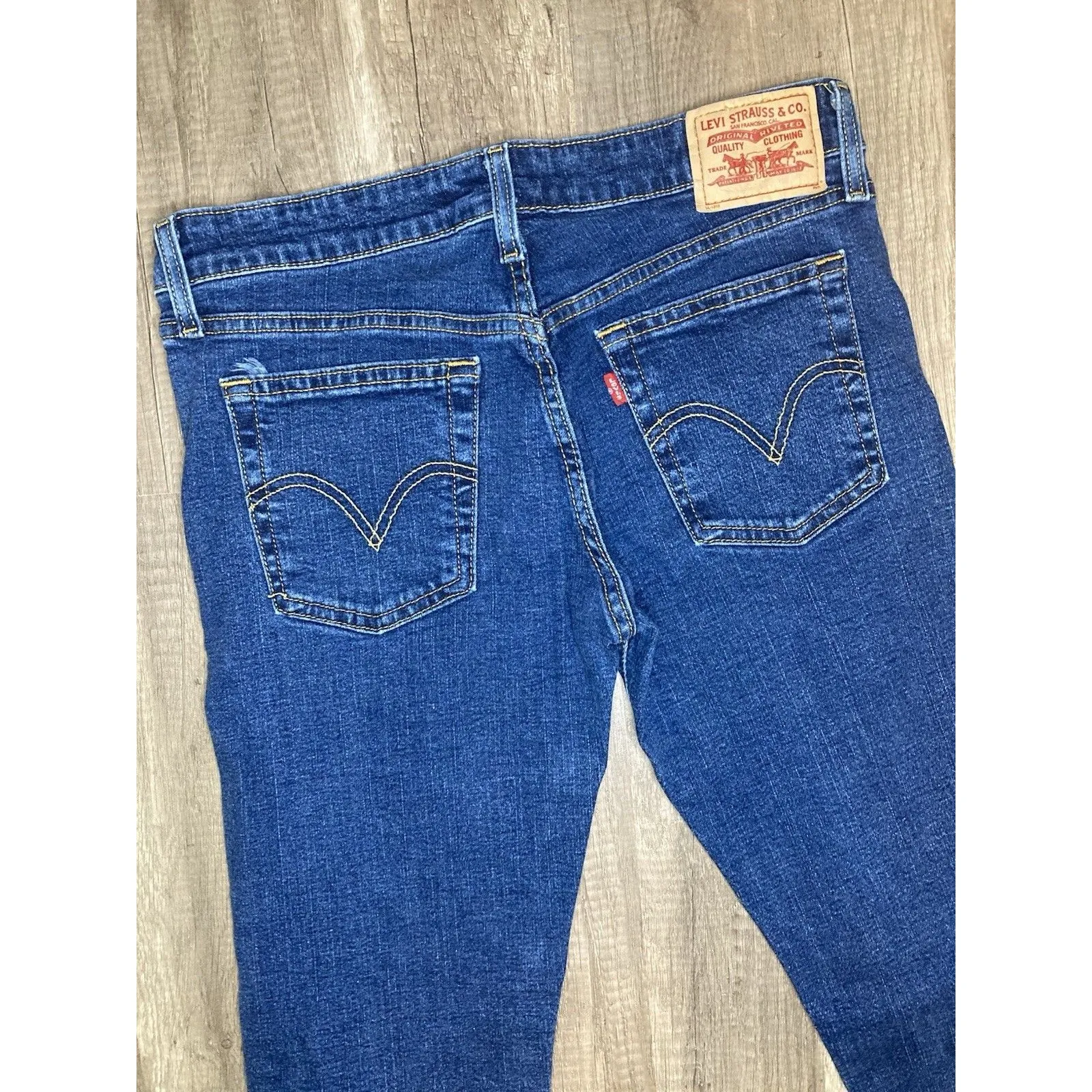 Levis Y2K Superlow Skinny Jeans 7M 30x30 Womens Low-Rise Stretch Denim Dark Wash - Image 3