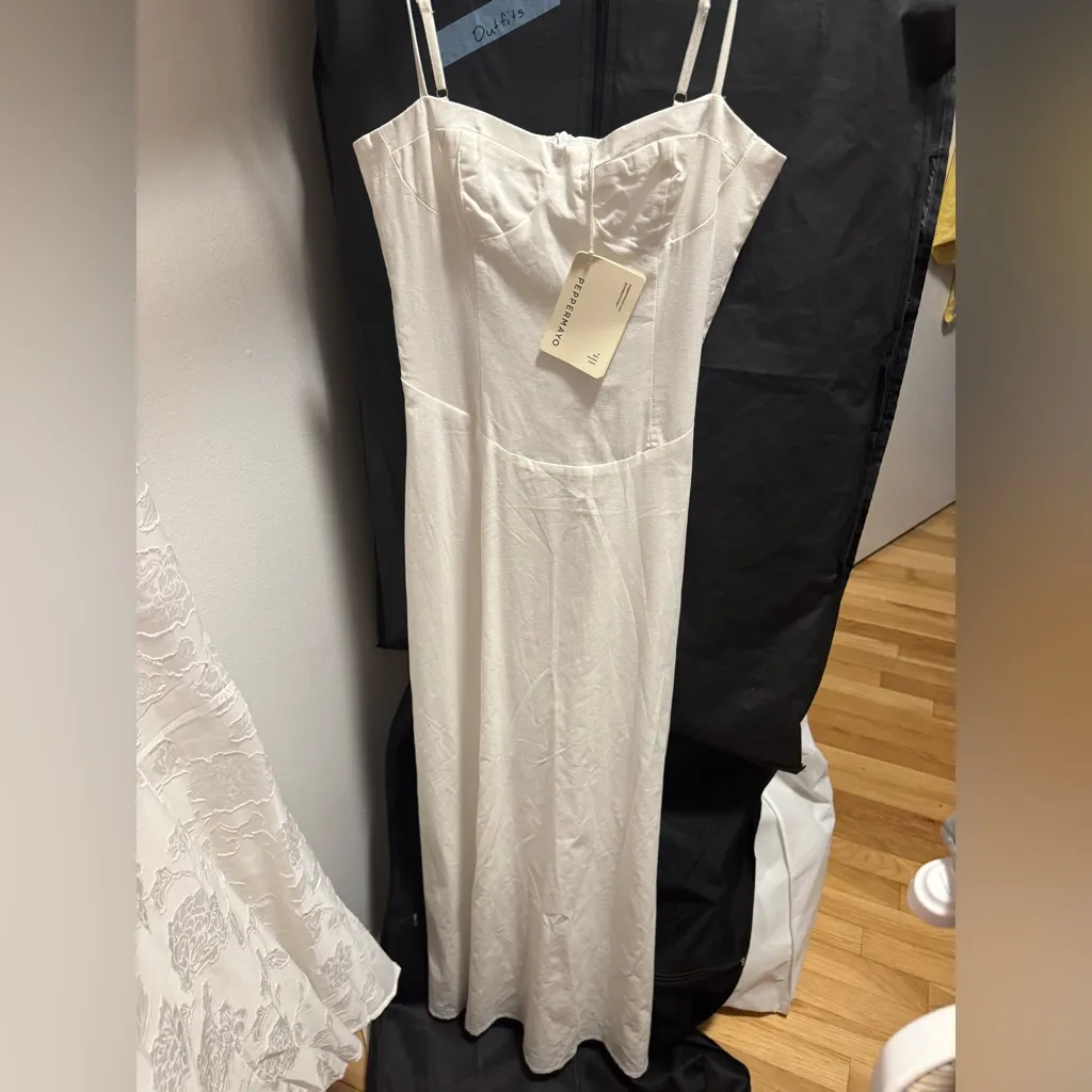 Peppermayo  - Angelina Linen Maxi Dress - White - Image 5