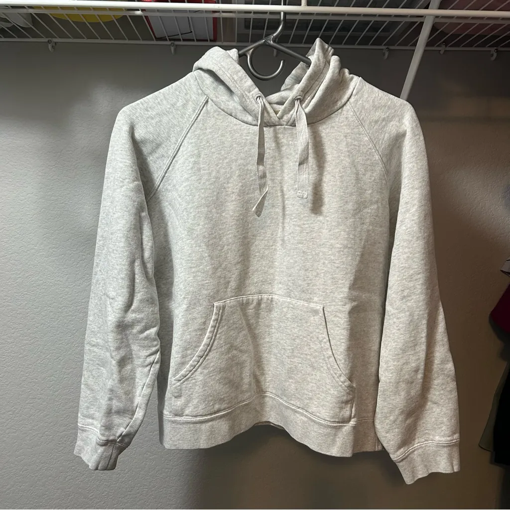 Sézane Cropped Gray Hoodie SMALL - Image 2
