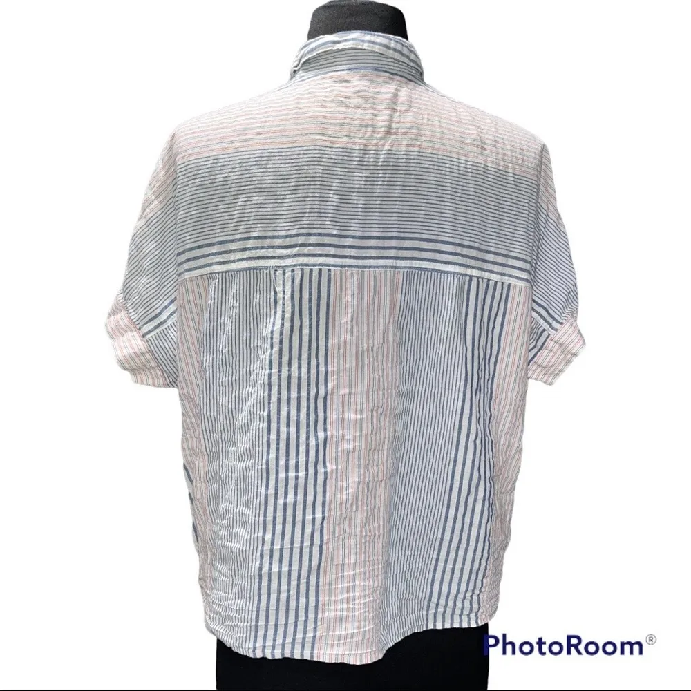 Madewell Tie Front Rawley Stripe Shirt Top - Image 6