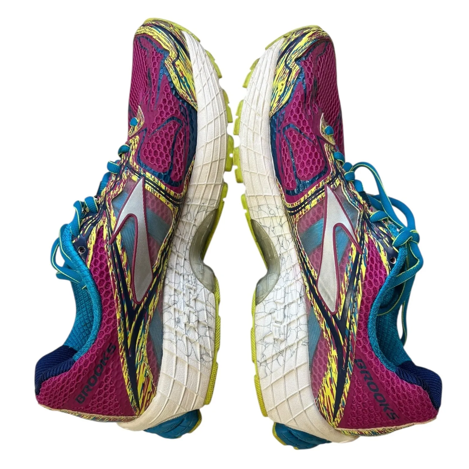 Brooks Ravenna 5 Women's‎ Running Shoes Pink Teal Yellow Athletic Sneakers 8.5 - Image 8