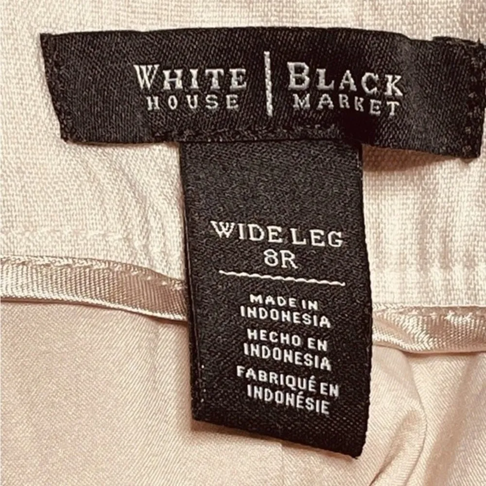 White House Black Market Wide Linen Blend Oatmeal Size 8R - Image 3