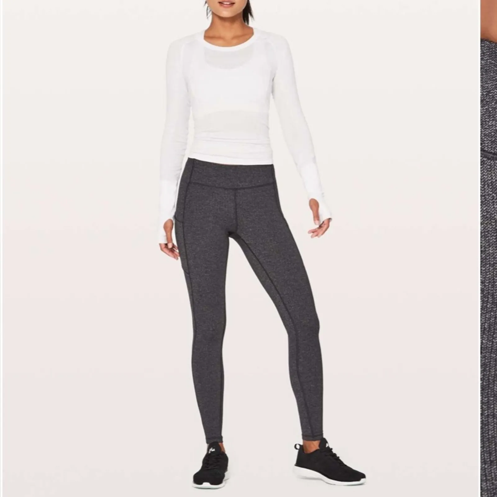 Lululemon Speed Up Tight 28" in Power Luxtreme Variegated Knit Heathered Black 4 - Image 2