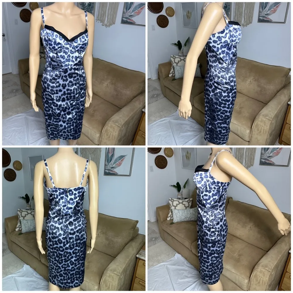Just Cavalli by Roberto Cavalli blue Leopard Print Bustier Dress sz S. See info - Image 3
