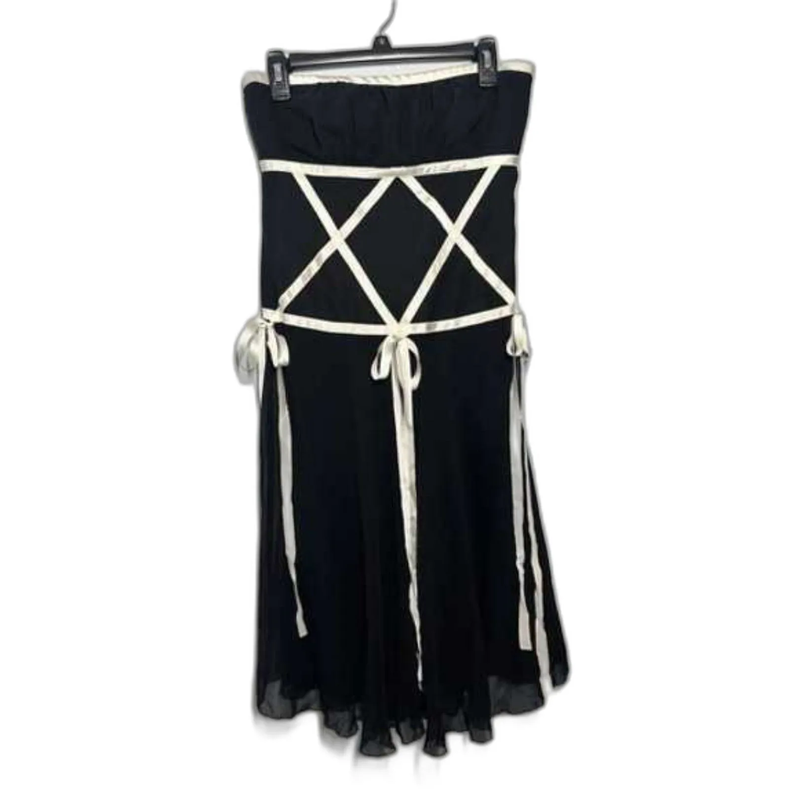 Nicole Miller Collection Vintage 90s Silk Black Ethereal Whimsy Slip Dress 4 - Image 3