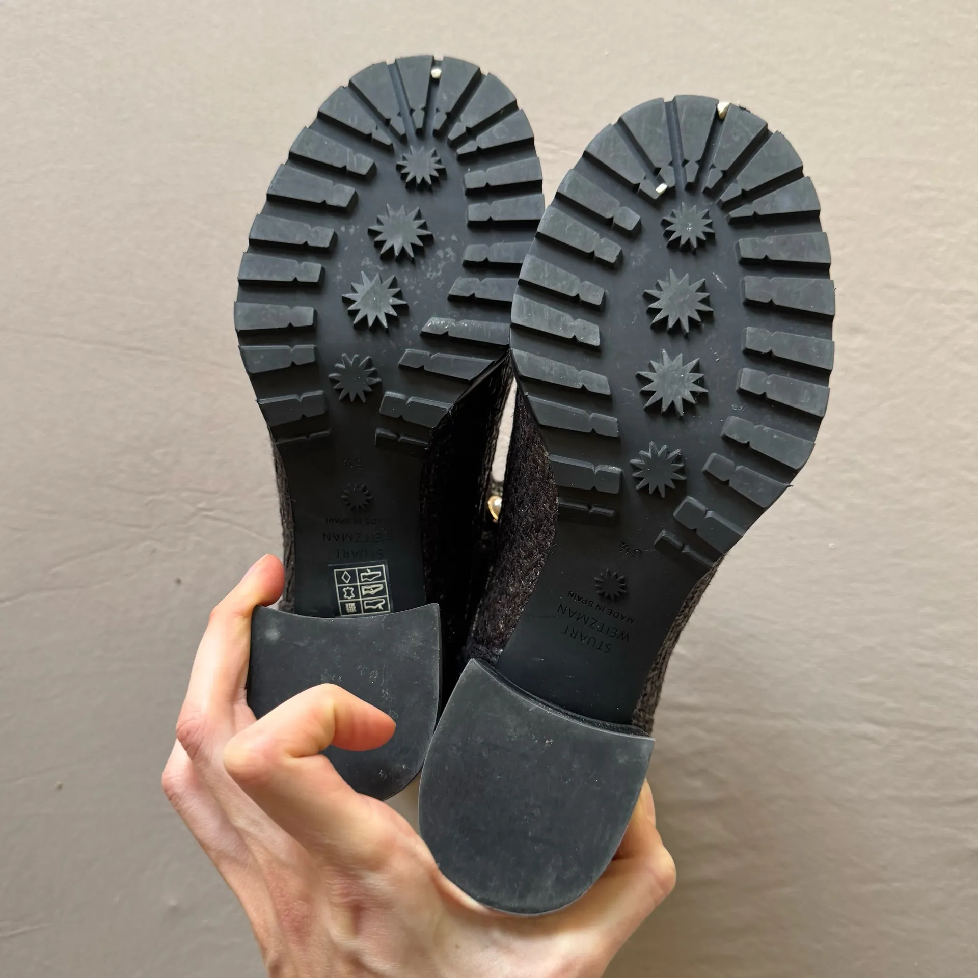 Stuart Weitzman  Ivey Tweed High Block Heel Combat Boots - Image 11