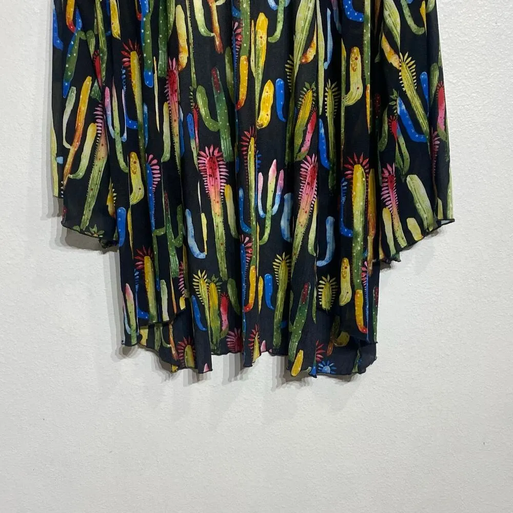 Lucky & Blessed Black Cactus Kimono Sz S - Image 4