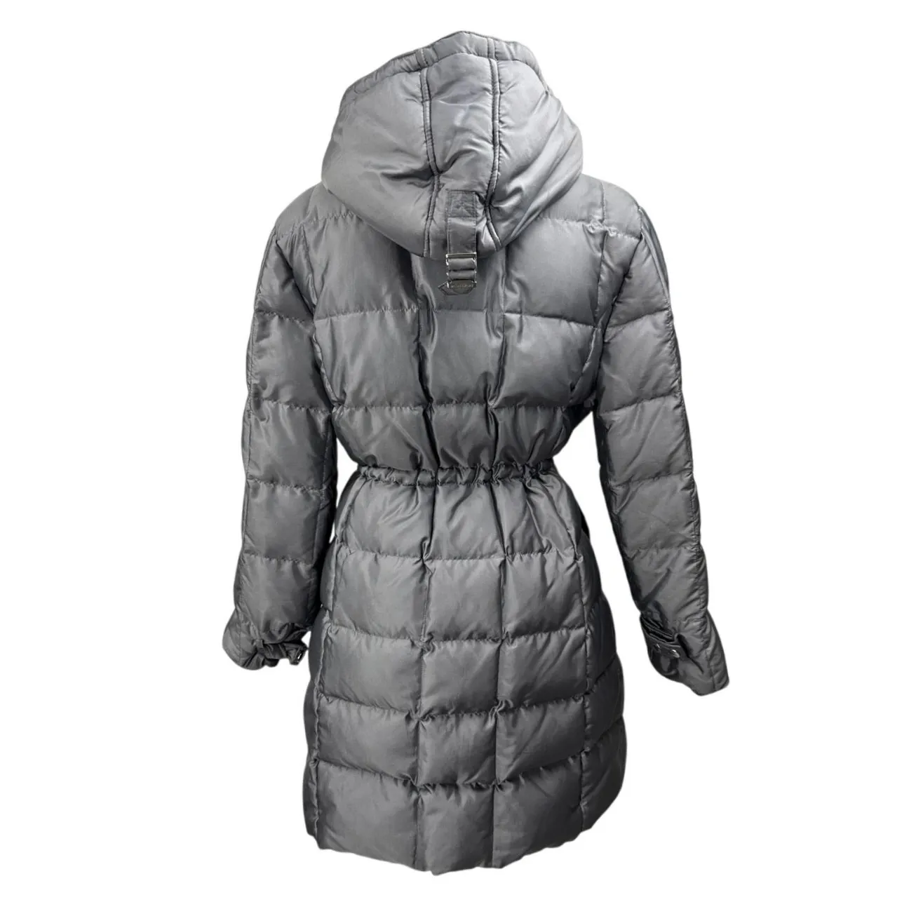 Michael Kors Gray Down Hoodie Hooded Long Sleeve Quilted Puffer Jacket Size L - Image 2