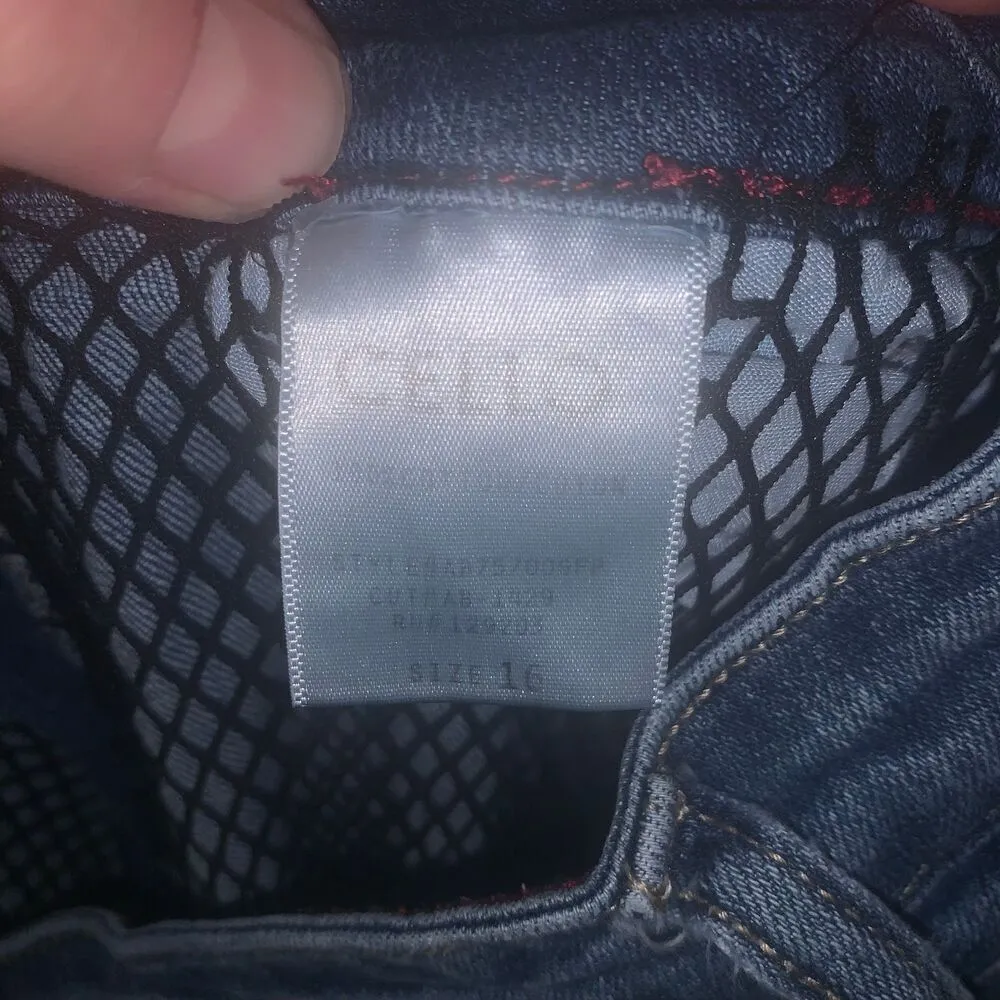 Cello  Indigo destructed fishnet size 16 jeans - Image 4