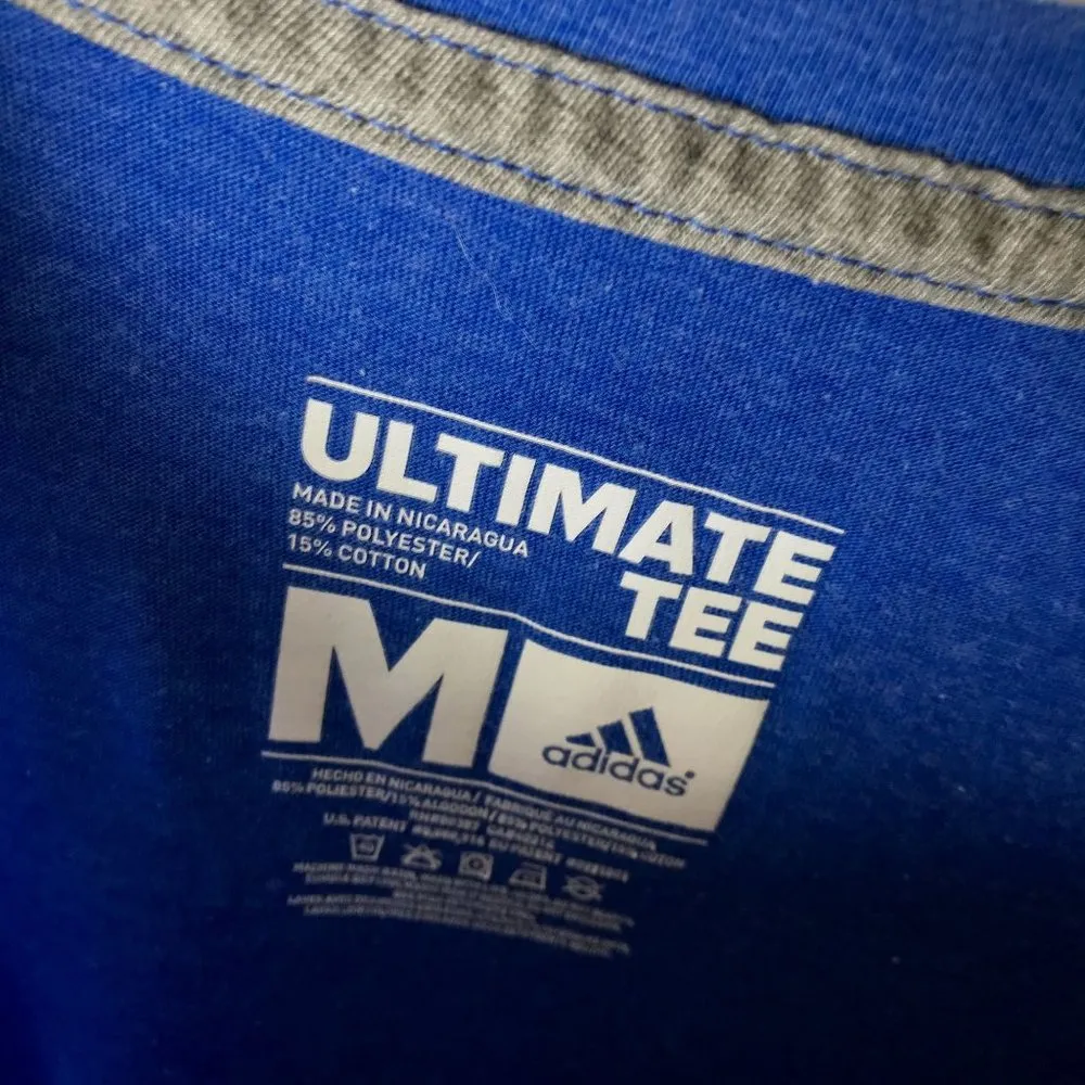 Adidas Kansas Jayhawks T Shirt Blue Medium M Basketball University Graphic Tee - Image 4