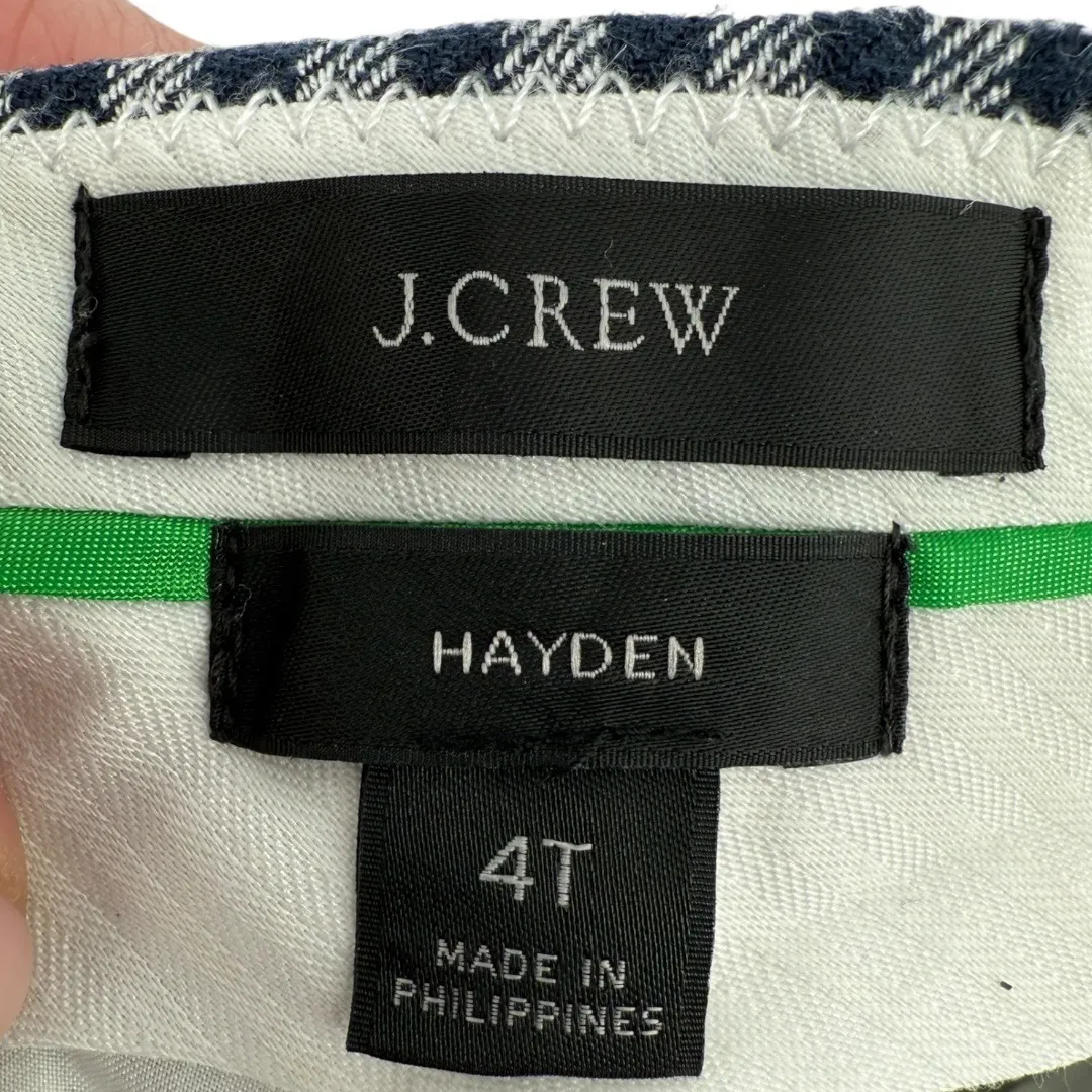 J.Crew Women's Hayden Kickout Crop Pants Gingham Stretch Linen Sz 4‎ Tall Preppy - Image 3