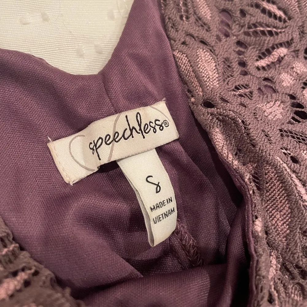 Speechless Purple Floral V Neck Dress Women’s Small - Image 2