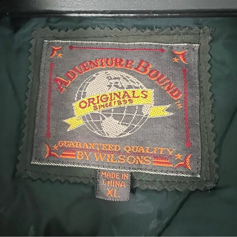 Vintage Wilsons Leather Adventure Bound Green Trench Coat Jacket - Image 5