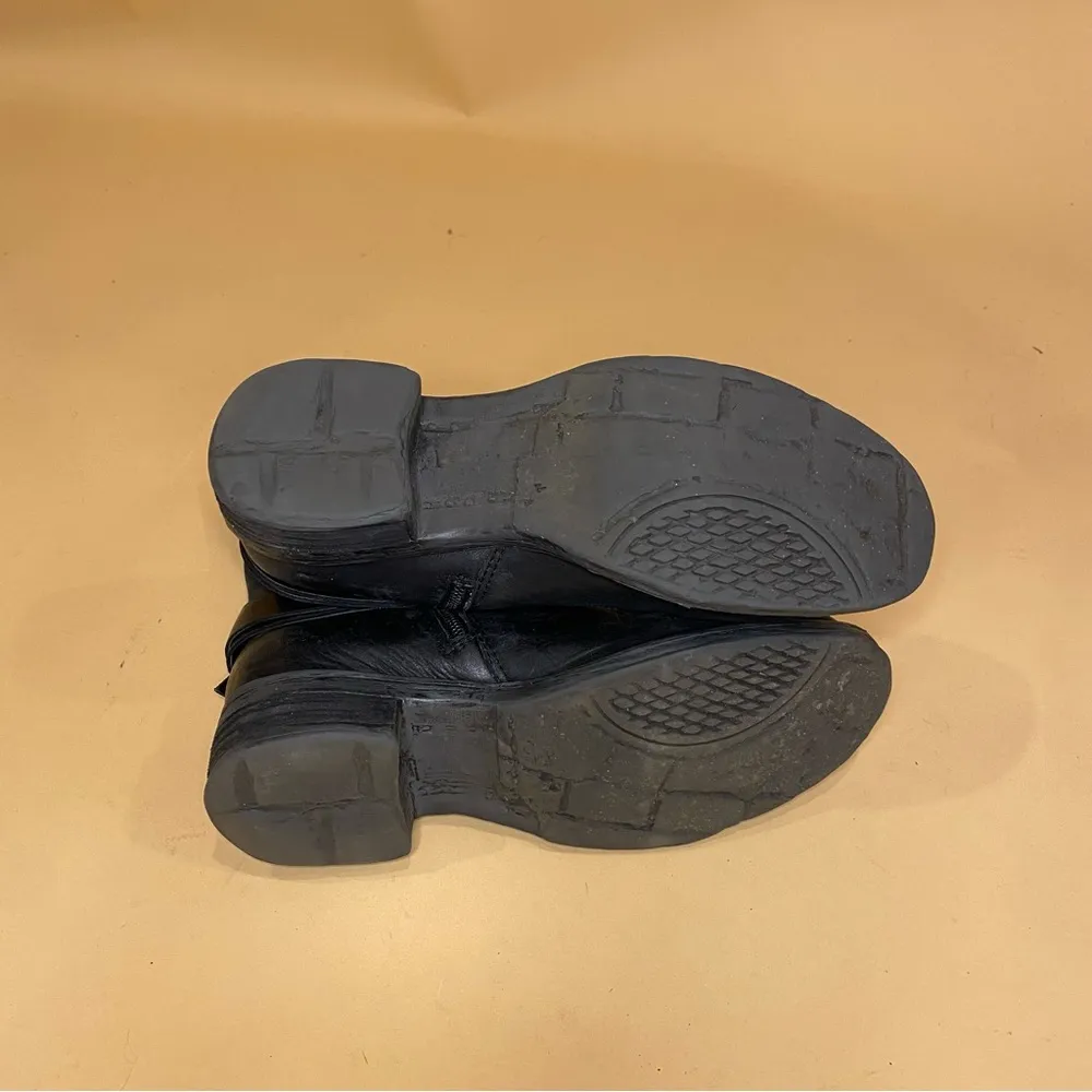 Crown Vintage Black Nuggett Leather Boots Size 6 - Image 7